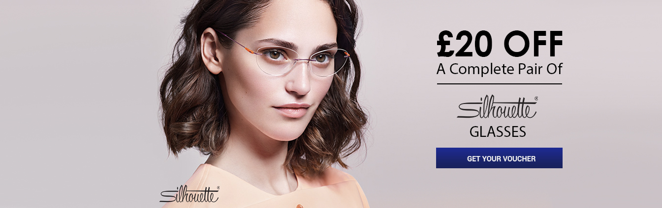 Model wearing Silhouette eyewear from the original Setton homepage